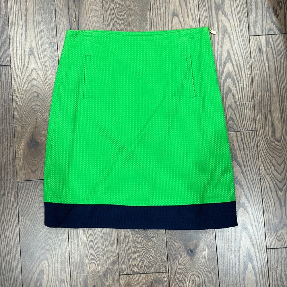 Laundry green skirt with gold zipper on side
